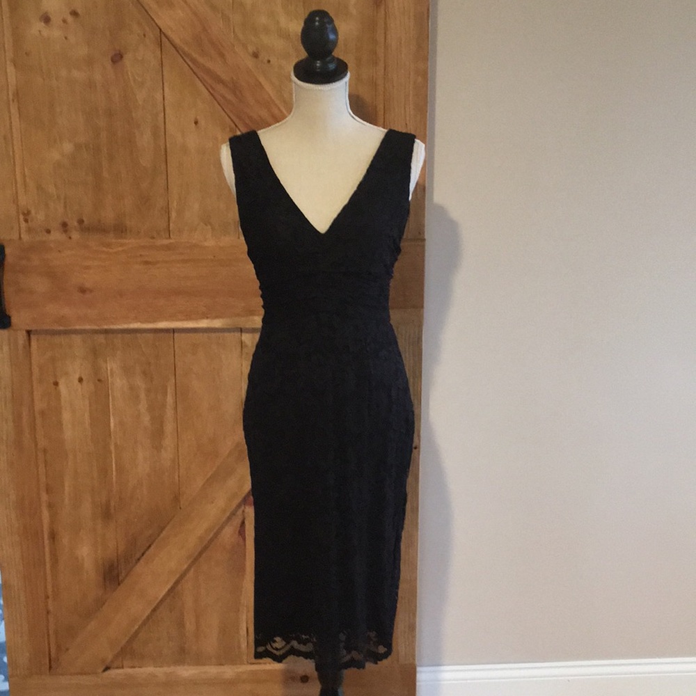 Black lace party dress
